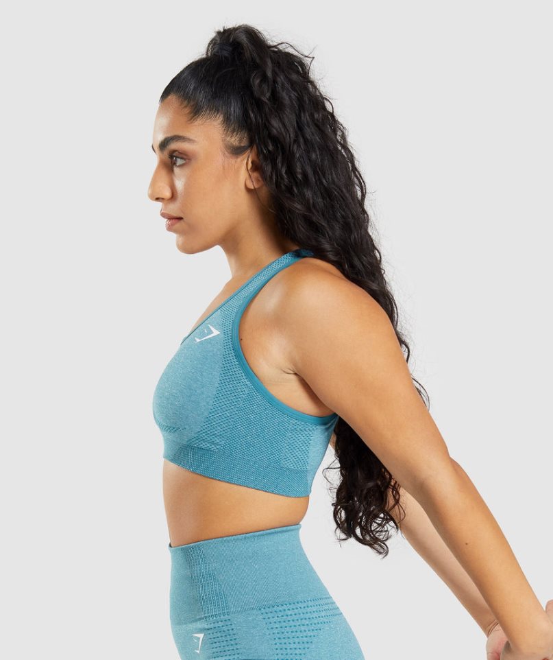 Women's Gymshark Vital Seamless 2.0 Sports Bra Turquoise | CA 1NA357